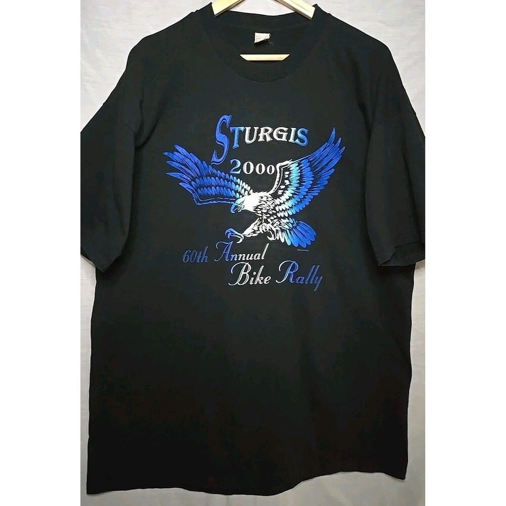 Fruit Of The Loom Sturgis Millennium 2000 Bike Rally, Men's Sz 2XL, Logo Black